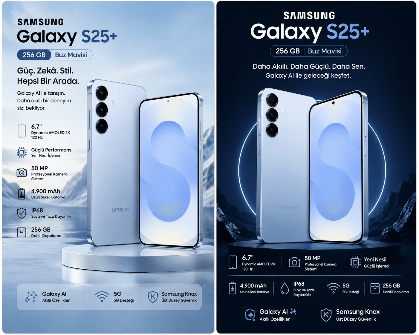Samsung Galaxy S25 Plus Buz Mavisi