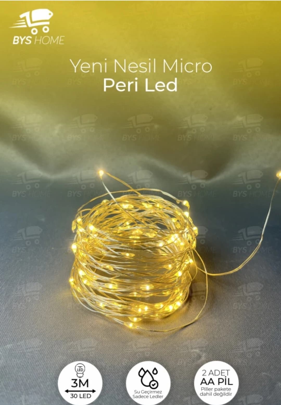 Peri Led Işık 3 Metre Sarı Pilli