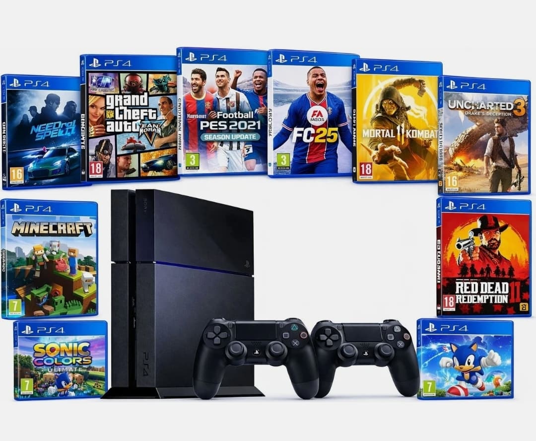 Sony Playstation 4(Fat Kasa) 500GB 10 Oyun Yüklü Internetsiz Kullanım İçin Uygundur